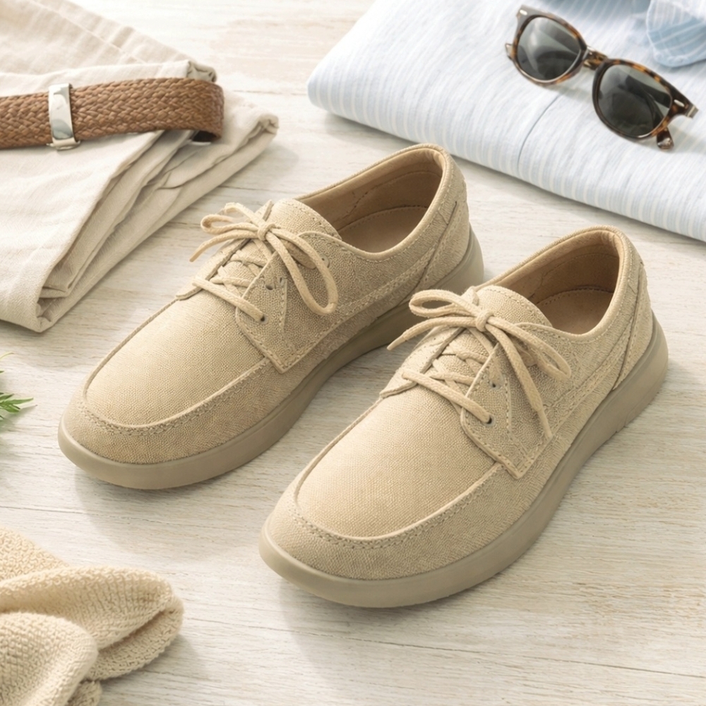 Propet Viasol Lace Men’s Size 11 Tan Casual Lace Up Shoe NIB Lightweight Comfort